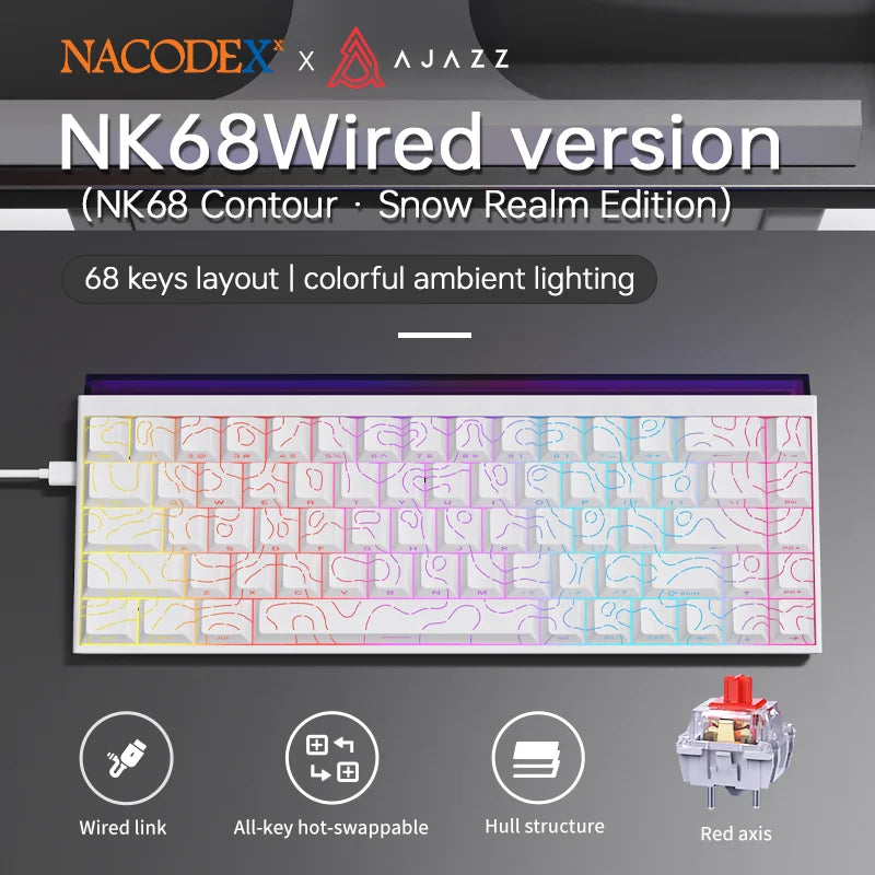 Teclado mecánico AJAZZ NK68 compacto 68% con RGB
