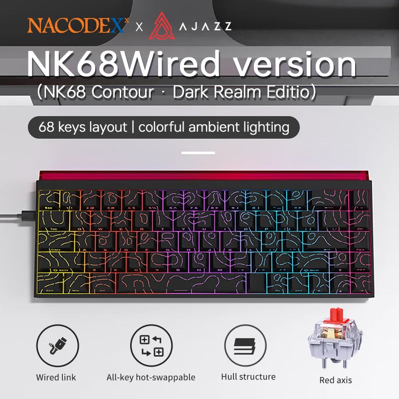 Teclado mecánico AJAZZ NK68 compacto 68% con RGB