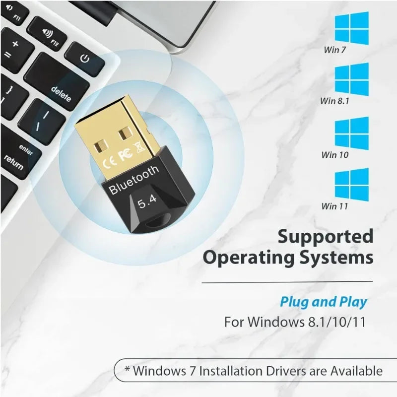 Adaptador Bluetooth USB para PC (5.0 / 5.1 / 5.3 / 5.4)